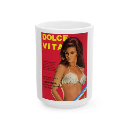 Raquel Welch #405 - Mag. Cover (Vintage Female Icon) White Coffee Mug-15oz-Go Mug Yourself