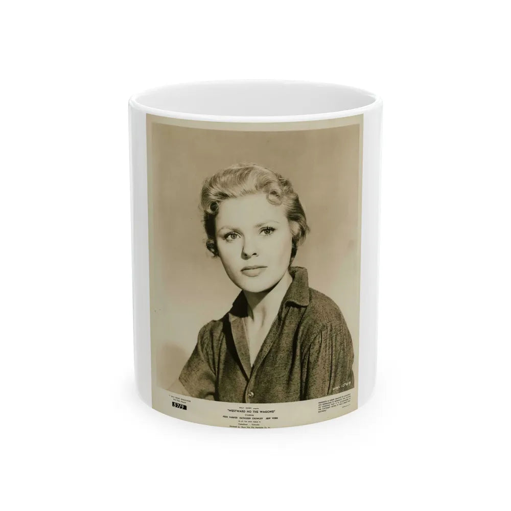 Kathleen Crowley #14 (Vintage Female Icon) White Coffee Mug-11oz-Go Mug Yourself