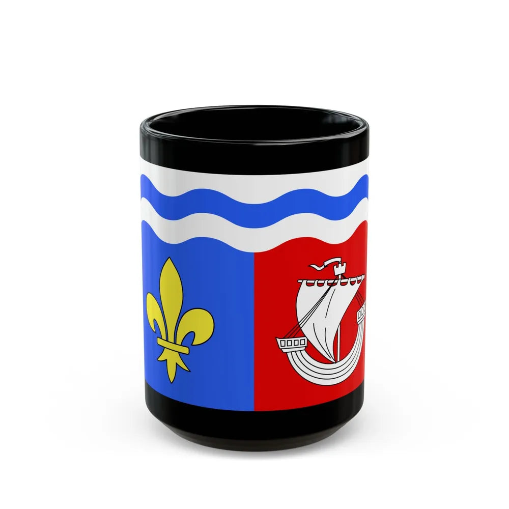 Flag of Hauts de Seine France 2 - Black Coffee Mug-15oz-Go Mug Yourself