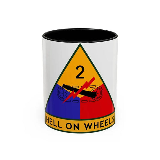 2nd Armored Division (U.S. Army) Accent Coffee Mug 11oz Black - Go Mug Yourself