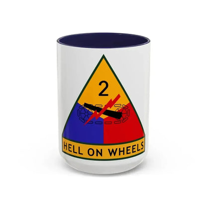 2nd Armored Division (U.S. Army) Accent Coffee Mug 15oz Navy - Go Mug Yourself