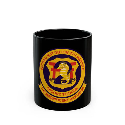 2nd Bat 4th Marines (USMC) Black Coffee Mug-11oz-Go Mug Yourself