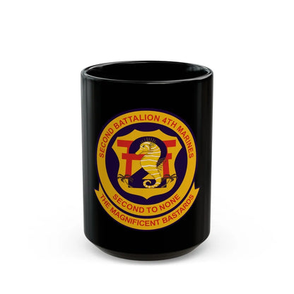 2nd Bat 4th Marines (USMC) Black Coffee Mug-15oz-Go Mug Yourself