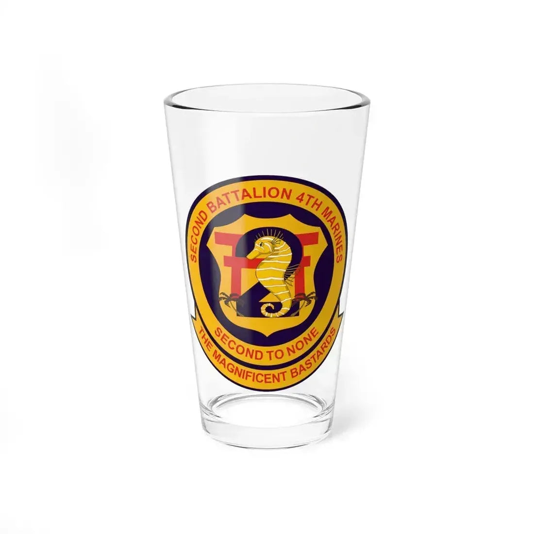 2nd Bat 4th Marines (USMC) Pint Glass 16oz 16oz - Go Mug Yourself