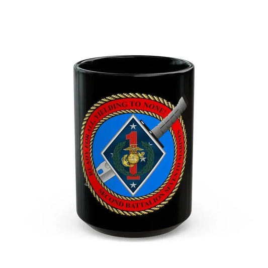 2nd Bat 7th Marines (USMC) Black Coffee Mug 15oz - Go Mug Yourself