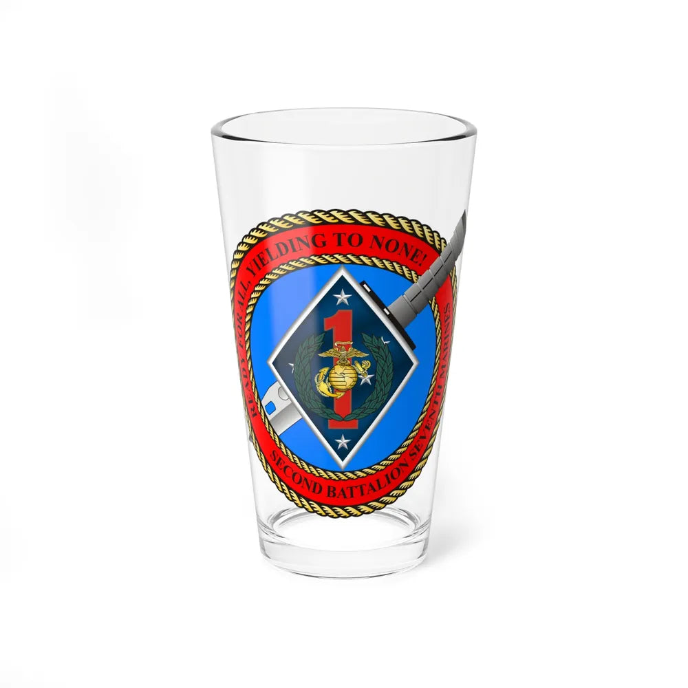 2nd Bat 7th Marines (USMC) Pint Glass 16oz-16oz-Go Mug Yourself