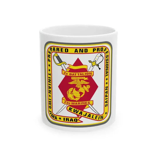 2nd Battalion 23rd Marines (USMC) White Coffee Mug 11oz - Go Mug Yourself