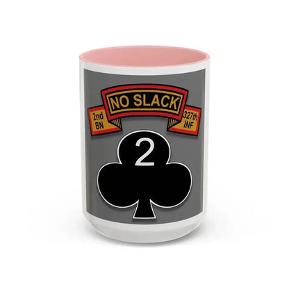 2nd Battalion 327th Infantry Regiment (U.S. Army) Accent Coffee Mug 15oz Pink - Go Mug Yourself