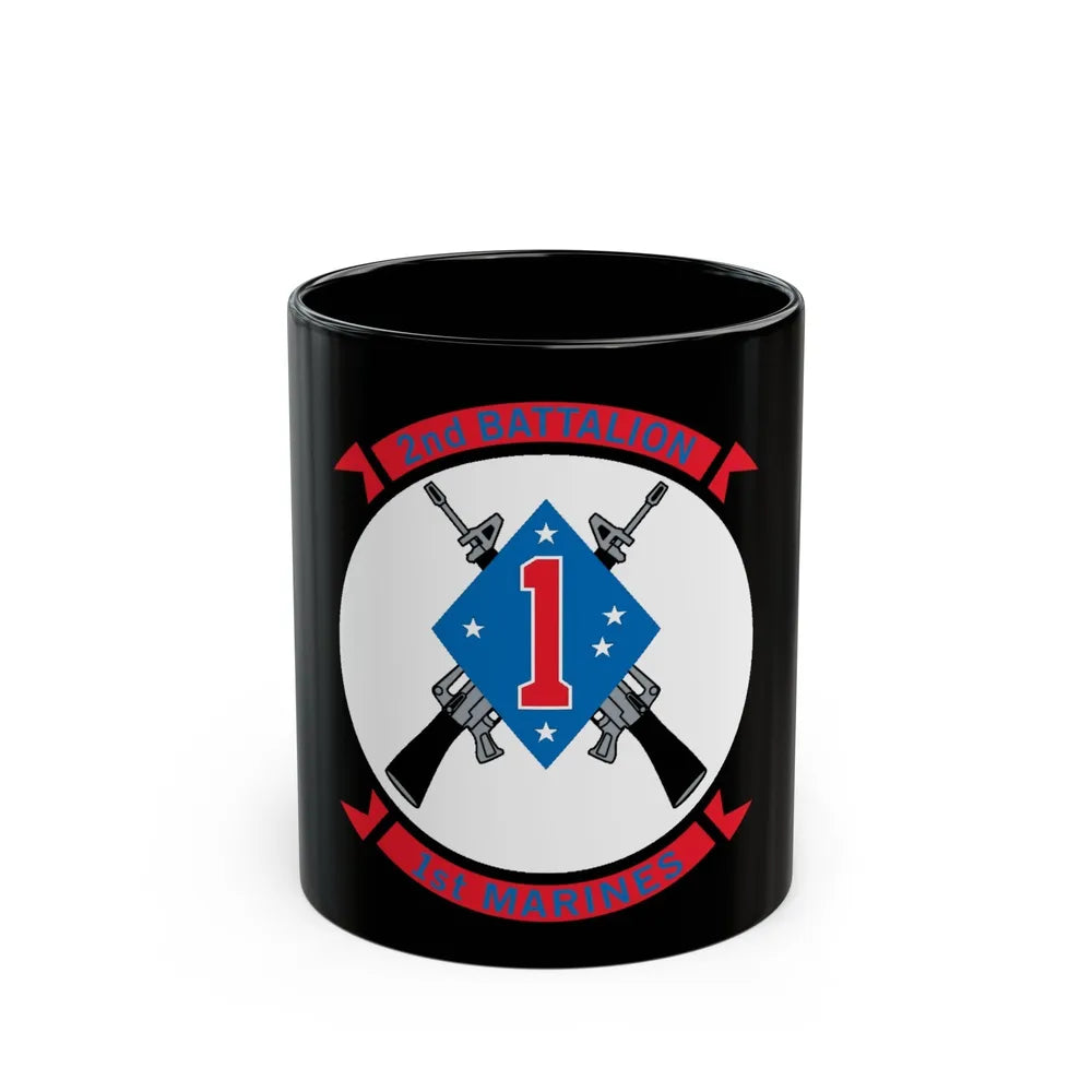 2nd Bn 1st Marines (USMC) Black Coffee Mug-11oz-Go Mug Yourself