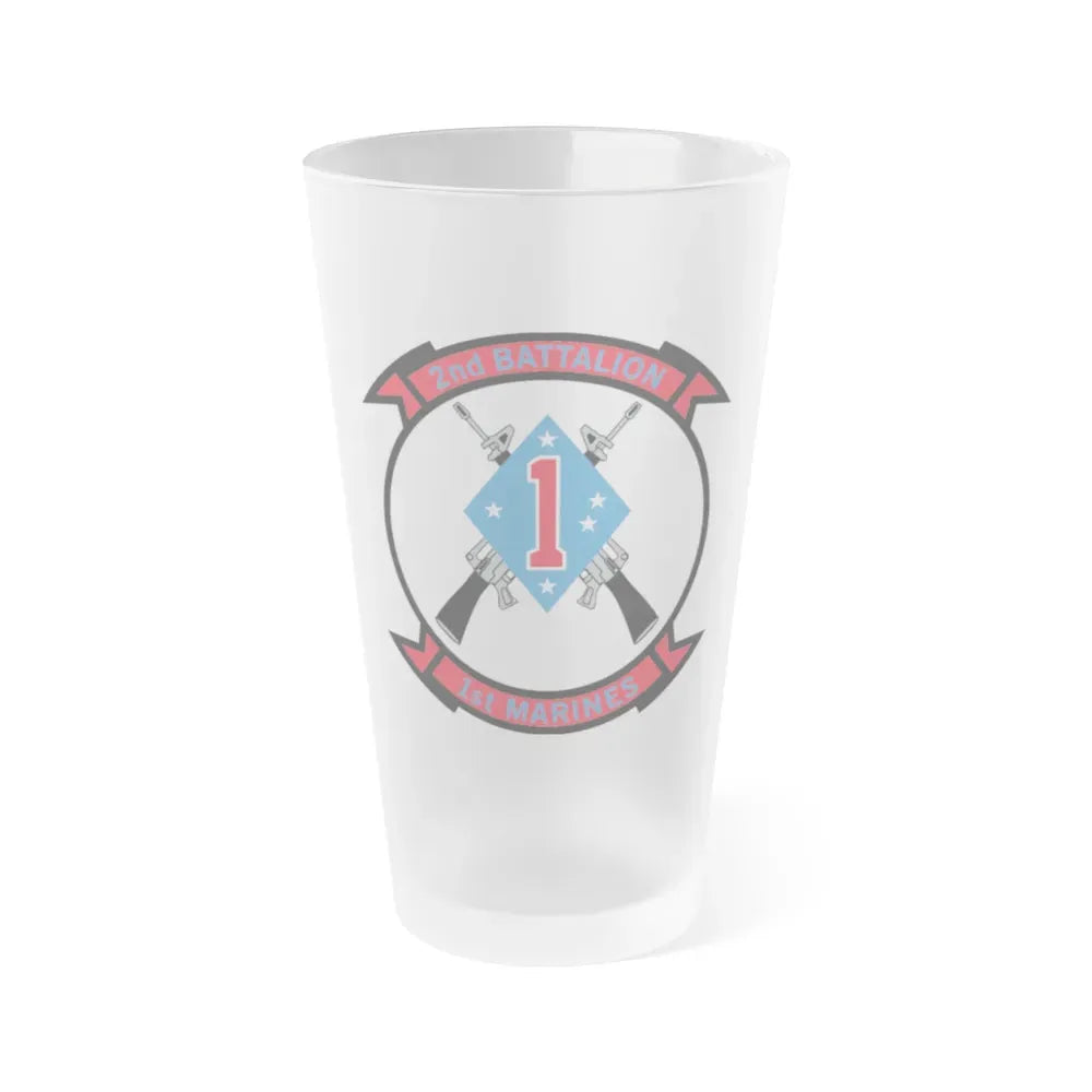 2nd Bn 1st Marines (USMC) Frosted Pint Glass 16oz Default Title - Go Mug Yourself