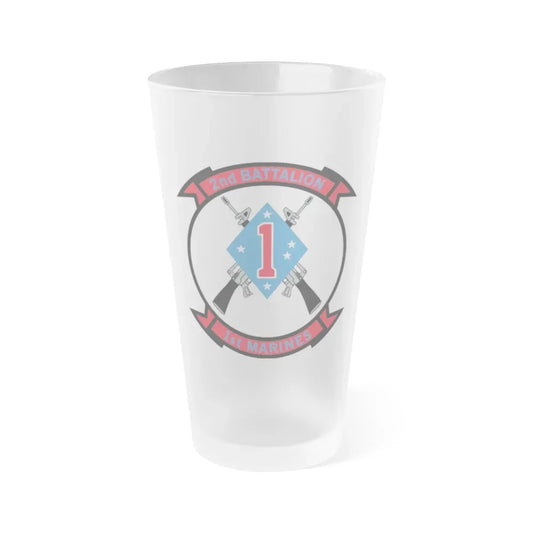 2nd Bn 1st Marines (USMC) Frosted Pint Glass 16oz Default Title - Go Mug Yourself