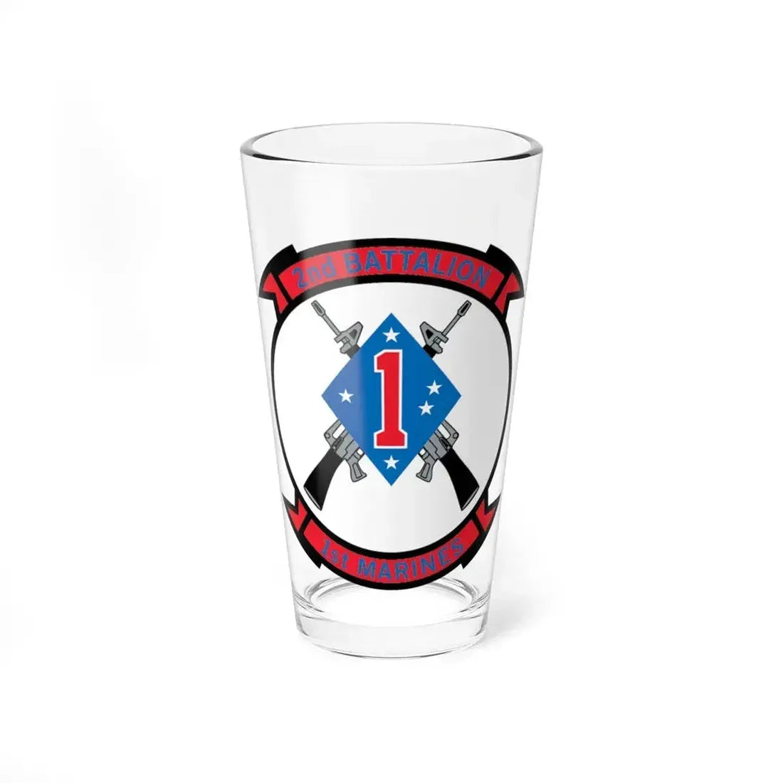 2nd Bn 1st Marines (USMC) Pint Glass 16oz 16oz - Go Mug Yourself