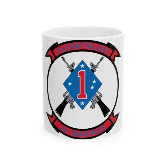 2nd Bn 1st Marines (USMC) White Coffee Mug 11oz - Go Mug Yourself