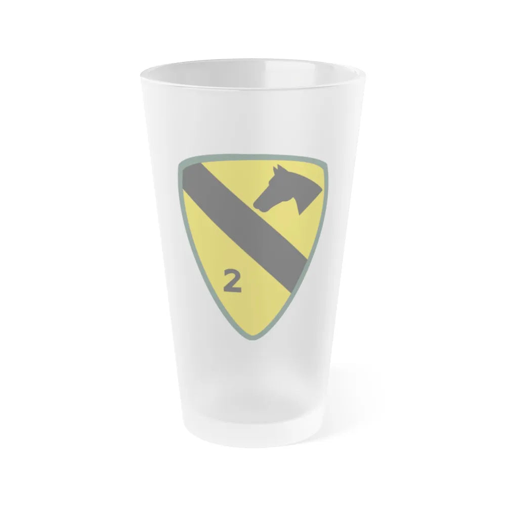 2nd Brigade 1st Cavalry Division (U.S. Army) Frosted Pint Glass 16oz-Go Mug Yourself