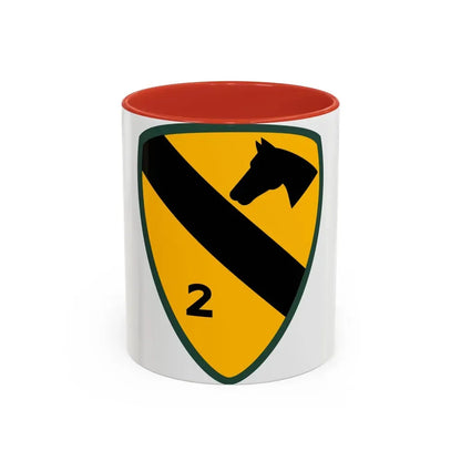 2nd Brigade 1st Cavalry Division (U.S. Army) Accent Coffee Mug 11oz Red - Go Mug Yourself