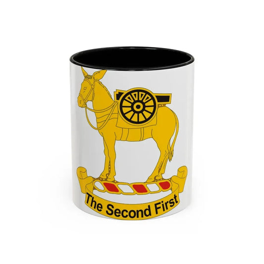 2nd Field Artillery Regiment (U.S. Army) Accent Coffee Mug 11oz Black - Go Mug Yourself
