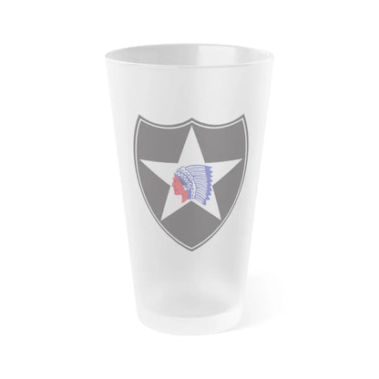 2nd Infantry Division (U.S. Army) Frosted Pint Glass 16oz-Go Mug Yourself