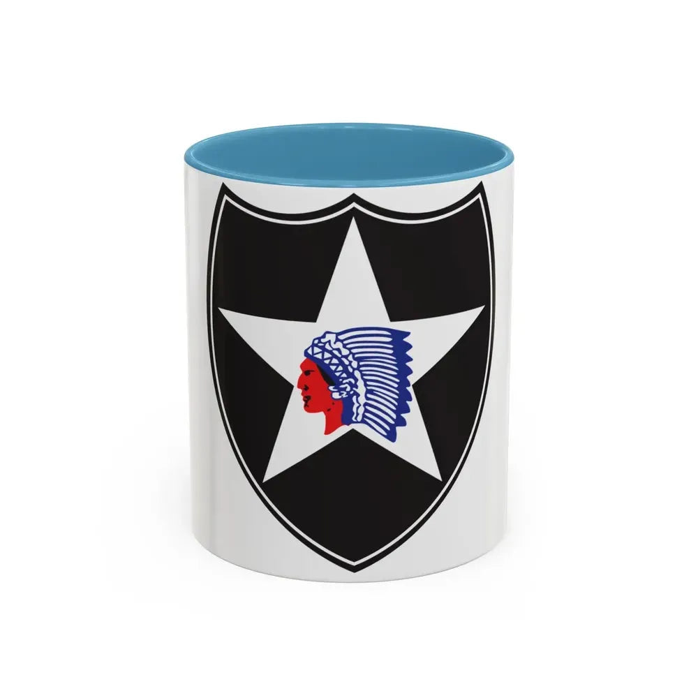 2nd Infantry Division (U.S. Army) Accent Coffee Mug 11oz Light Blue - Go Mug Yourself