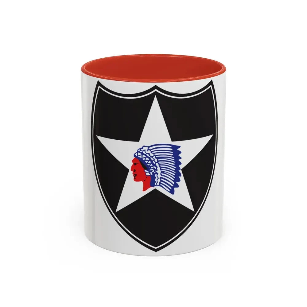 2nd Infantry Division (U.S. Army) Accent Coffee Mug 11oz Red - Go Mug Yourself