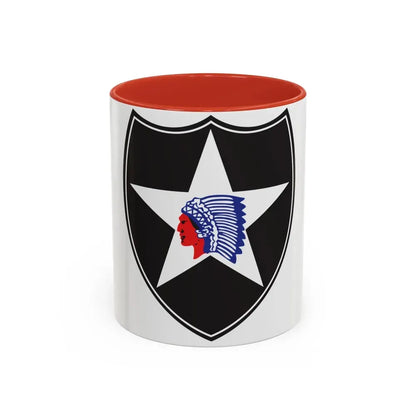 2nd Infantry Division (U.S. Army) Accent Coffee Mug 11oz Red - Go Mug Yourself