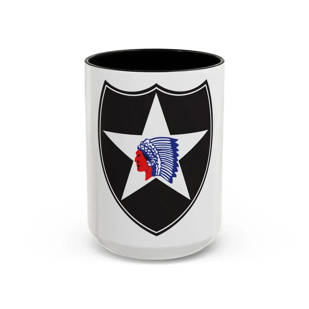 2nd Infantry Division (U.S. Army) Accent Coffee Mug 15oz Black - Go Mug Yourself