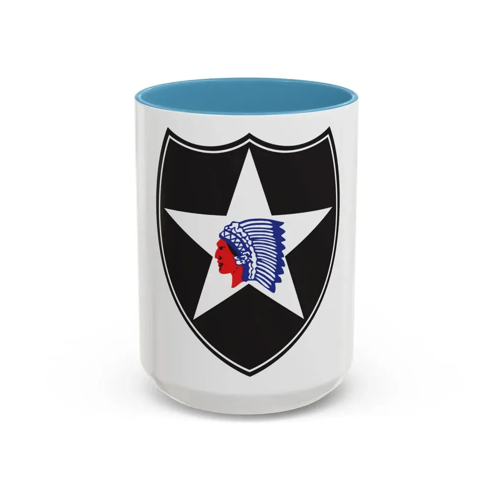 2nd Infantry Division (U.S. Army) Accent Coffee Mug 15oz Light Blue - Go Mug Yourself