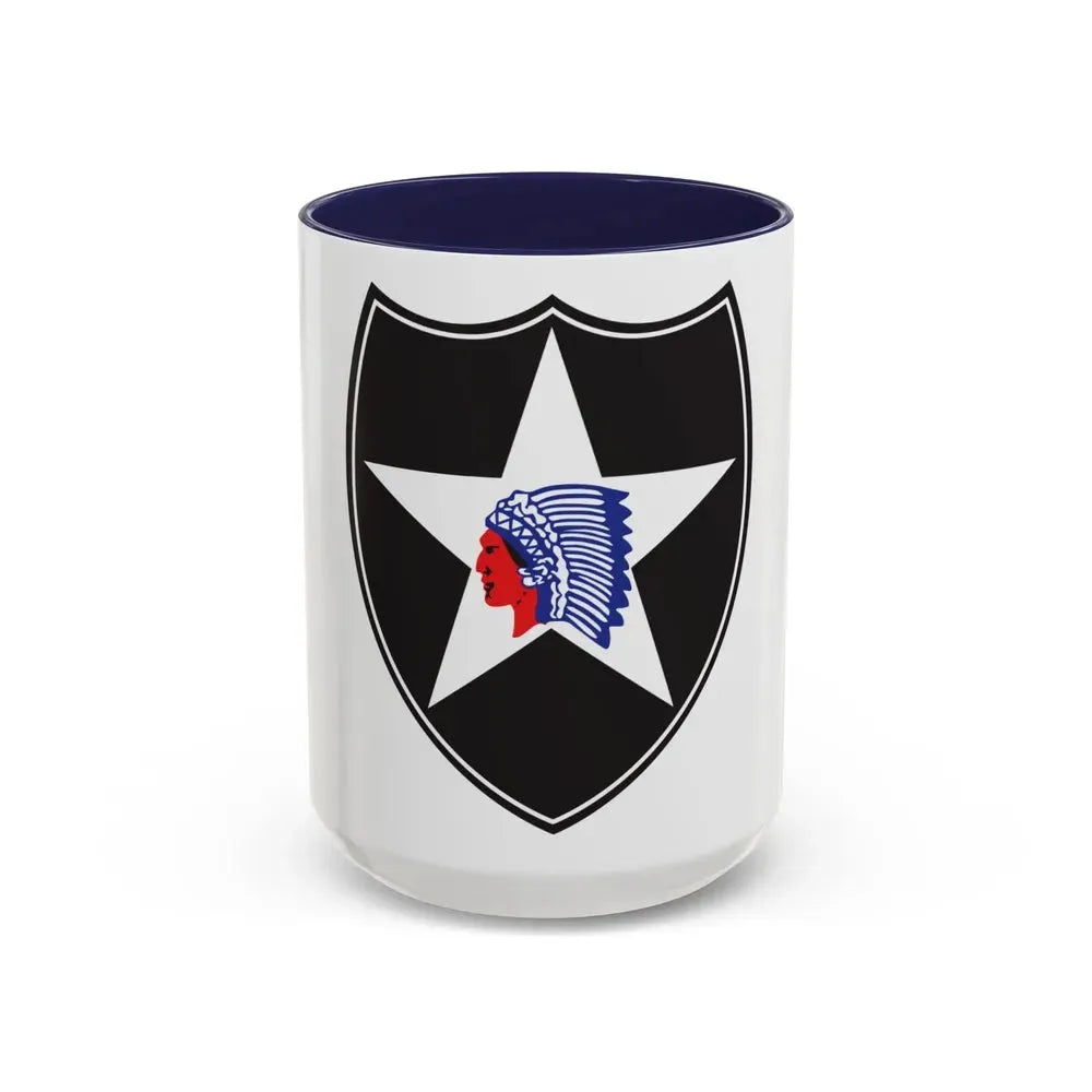 2nd Infantry Division (U.S. Army) Accent Coffee Mug 15oz Navy - Go Mug Yourself