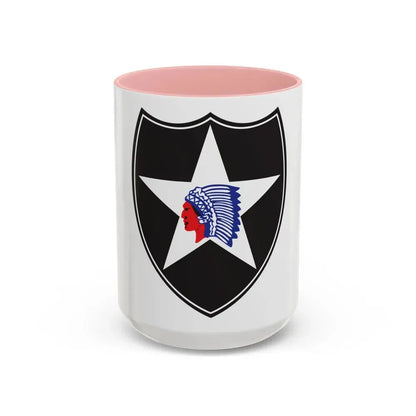 2nd Infantry Division (U.S. Army) Accent Coffee Mug 15oz Pink - Go Mug Yourself
