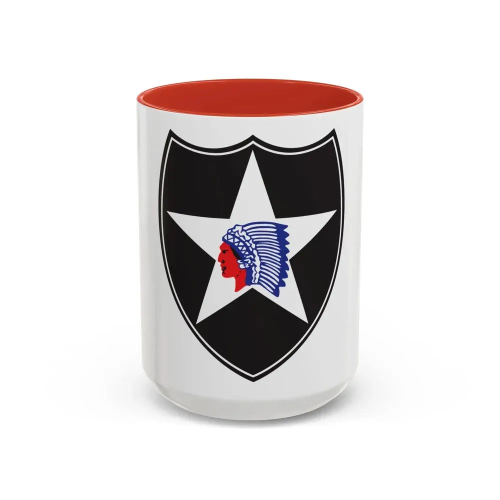 2nd Infantry Division (U.S. Army) Accent Coffee Mug 15oz Red - Go Mug Yourself