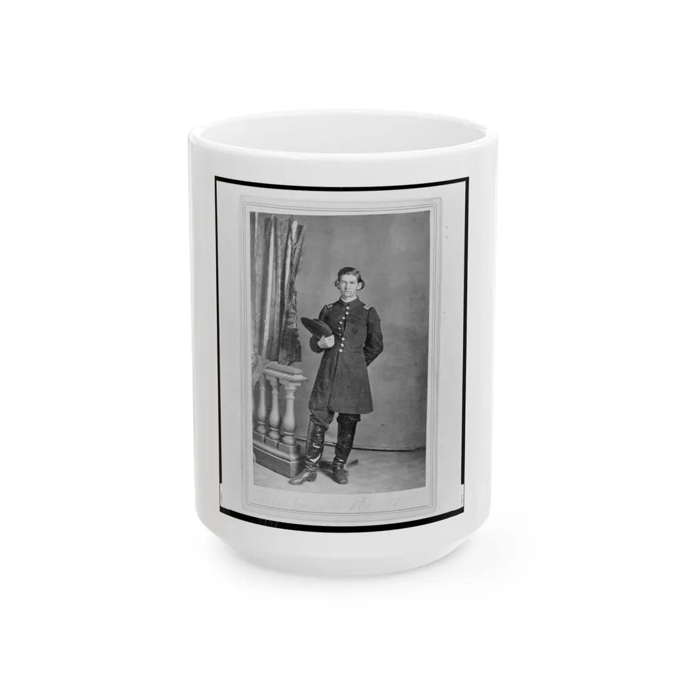 2nd Lieutenant Albert Sidney Smith, Union Officer, Full-Length Portrait, Standing, Facing Front (U.S. Civil War) White Coffee Mug-15oz-Go Mug Yourself