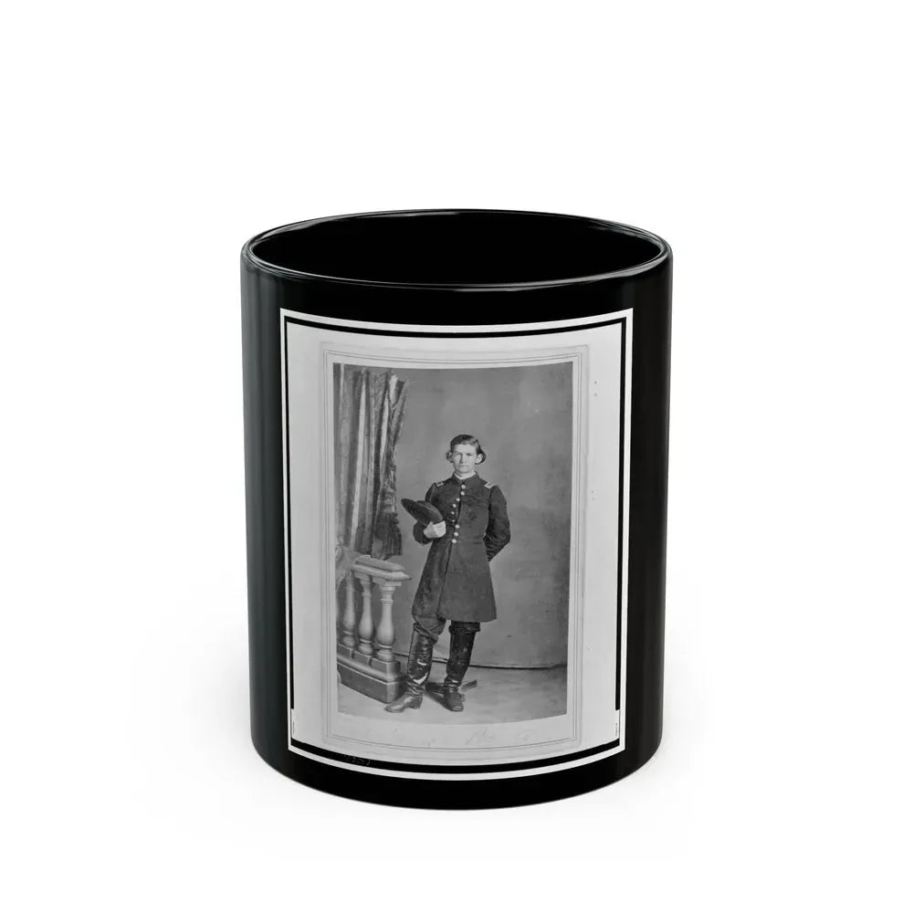 2nd Lieutenant Albert Sidney Smith, Union Officer, Full-Length Portrait, Standing, Facing Front (U.S. Civil War) Black Coffee Mug 11oz - Go Mug Yourself