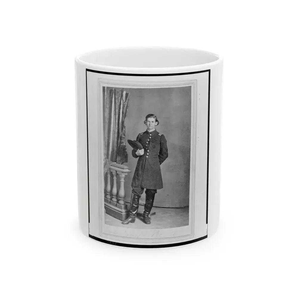 2nd Lieutenant Albert Sidney Smith, Union Officer, Full-Length Portrait, Standing, Facing Front (U.S. Civil War) White Coffee Mug 11oz - Go Mug Yourself
