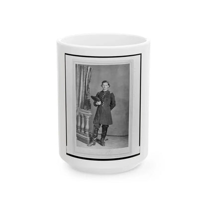2nd Lieutenant Albert Sidney Smith, Union Officer, Full-Length Portrait, Standing, Facing Front (U.S. Civil War) White Coffee Mug 15oz - Go Mug Yourself