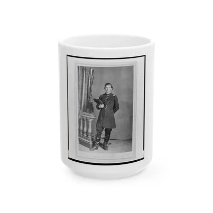 2nd Lieutenant Albert Sidney Smith, Union Officer, Full-Length Portrait, Standing, Facing Front (U.S. Civil War) White Coffee Mug 15oz - Go Mug Yourself