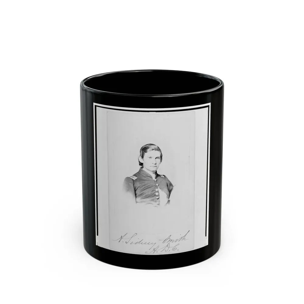 2nd Lieutenant Albert Sidney Smithschmidt, Union Officer, Head-And-Shoulders Portrait, Facing Front (U.S. Civil War) Black Coffee Mug-11oz-Go Mug Yourself