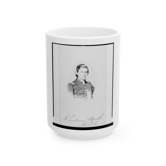 2nd Lieutenant Albert Sidney Smithschmidt, Union Officer, Head-And-Shoulders Portrait, Facing Front (U.S. Civil War) White Coffee Mug-15oz-Go Mug Yourself