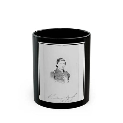 2nd Lieutenant Albert Sidney Smithschmidt, Union Officer, Head-And-Shoulders Portrait, Facing Front (U.S. Civil War) Black Coffee Mug 11oz - Go Mug Yourself