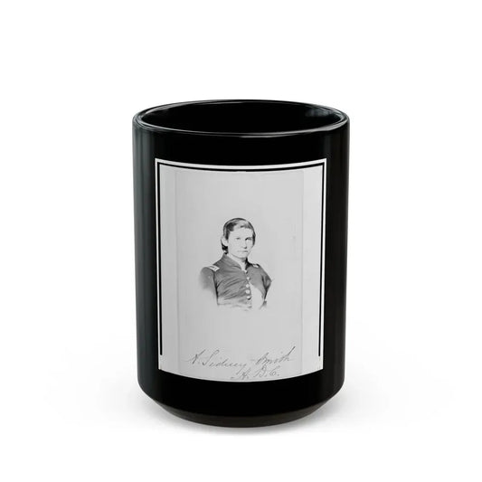 2nd Lieutenant Albert Sidney Smithschmidt, Union Officer, Head-And-Shoulders Portrait, Facing Front (U.S. Civil War) Black Coffee Mug 15oz - Go Mug Yourself