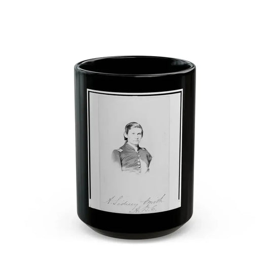 2nd Lieutenant Albert Sidney Smithschmidt, Union Officer, Head-And-Shoulders Portrait, Facing Front (U.S. Civil War) Black Coffee Mug 15oz - Go Mug Yourself