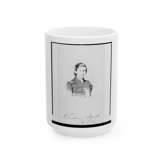 2nd Lieutenant Albert Sidney Smithschmidt, Union Officer, Head-And-Shoulders Portrait, Facing Front (U.S. Civil War) White Coffee Mug 15oz - Go Mug Yourself