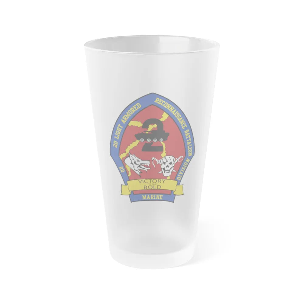 2nd Light Armored Recon Battalion 2nd Marines (USMC) Frosted Pint Glass 16oz-Go Mug Yourself