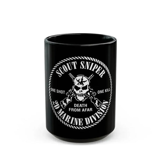 2nd Marine Division Scout Sniper (USMC) Black Coffee Mug 15oz - Go Mug Yourself
