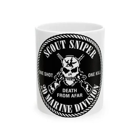2nd Marine Division Scout Sniper (USMC) White Coffee Mug 11oz - Go Mug Yourself