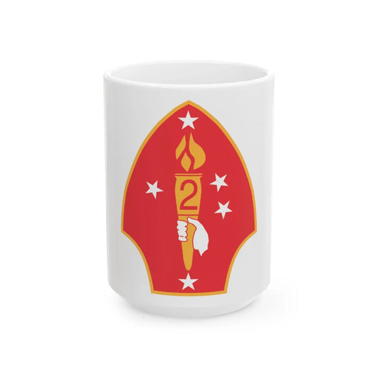 2nd Marine Divn (USMC) White Coffee Mug-15oz-Go Mug Yourself