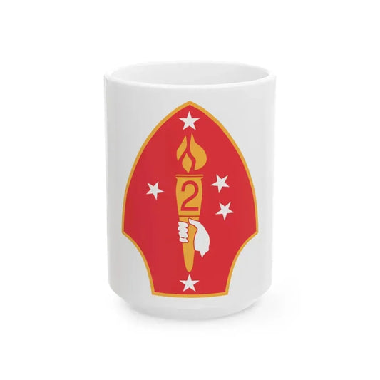 2nd Marine Divn (USMC) White Coffee Mug 15oz - Go Mug Yourself