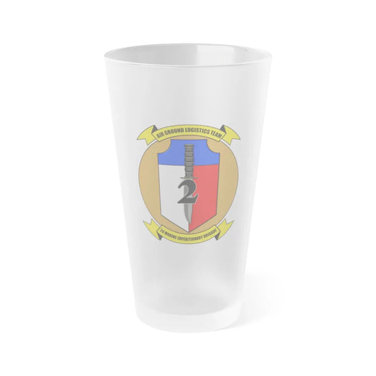 2nd Marine Expiditionary Brigade Air Ground Logistics Team (USMC) Frosted Pint Glass 16oz-Go Mug Yourself