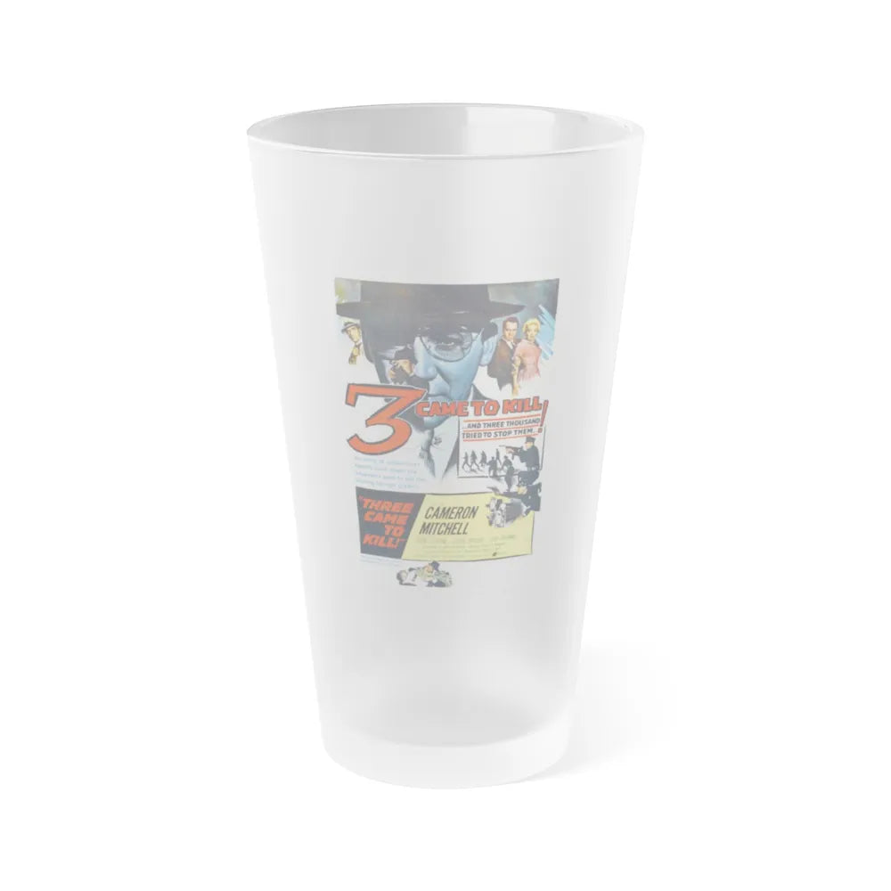 3 CAME TO KILL 1960 Movie Poster - Frosted Pint Glass 16oz-16oz-Frosted-Go Mug Yourself