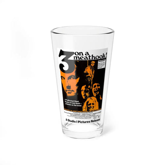 3 ON A MEATHOOK! 1972 Movie Poster - Pint Glass 16oz-16oz-Go Mug Yourself