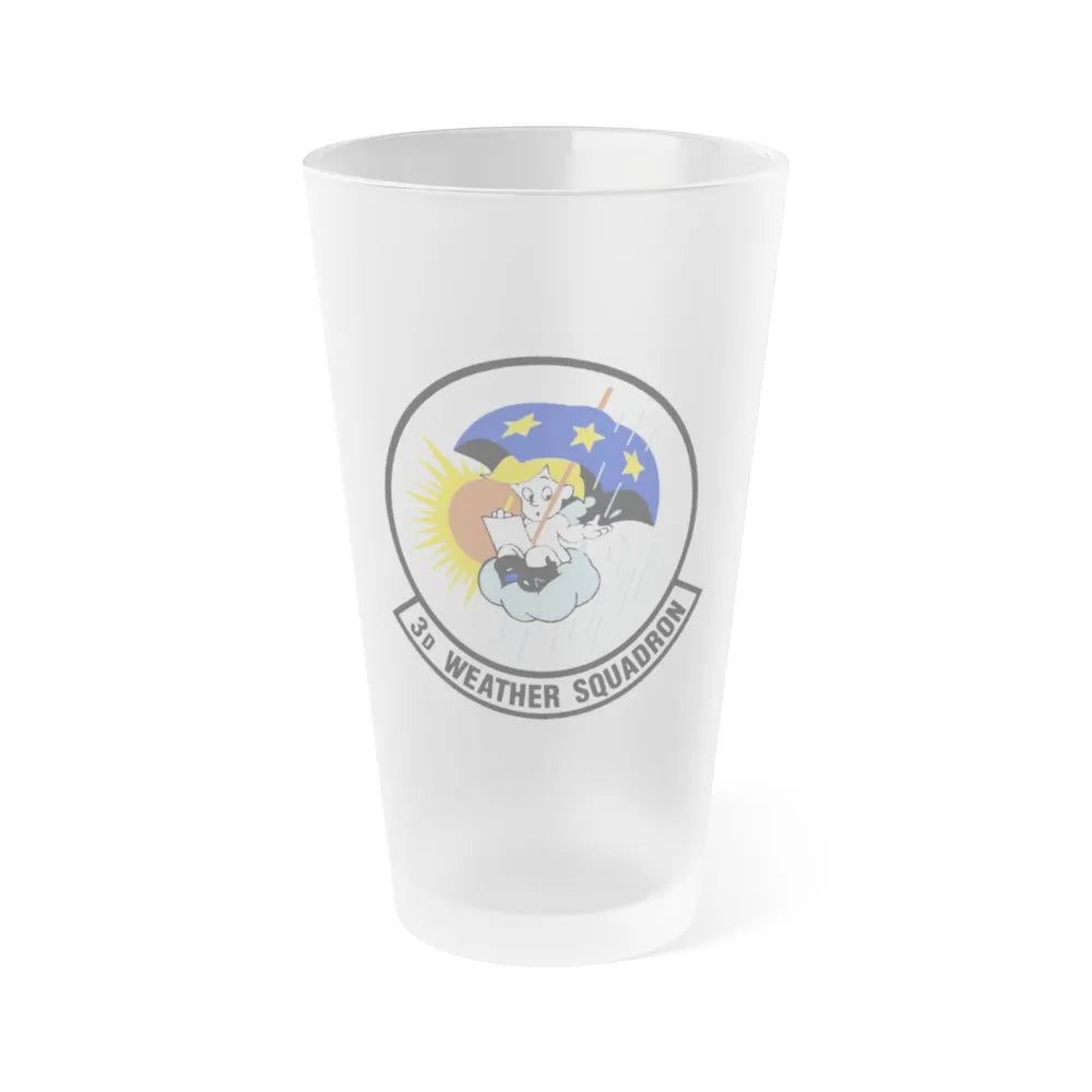 3 Weather Squadron ACC (U.S. Air Force) Frosted Pint Glass 16oz-16oz-Frosted-Go Mug Yourself