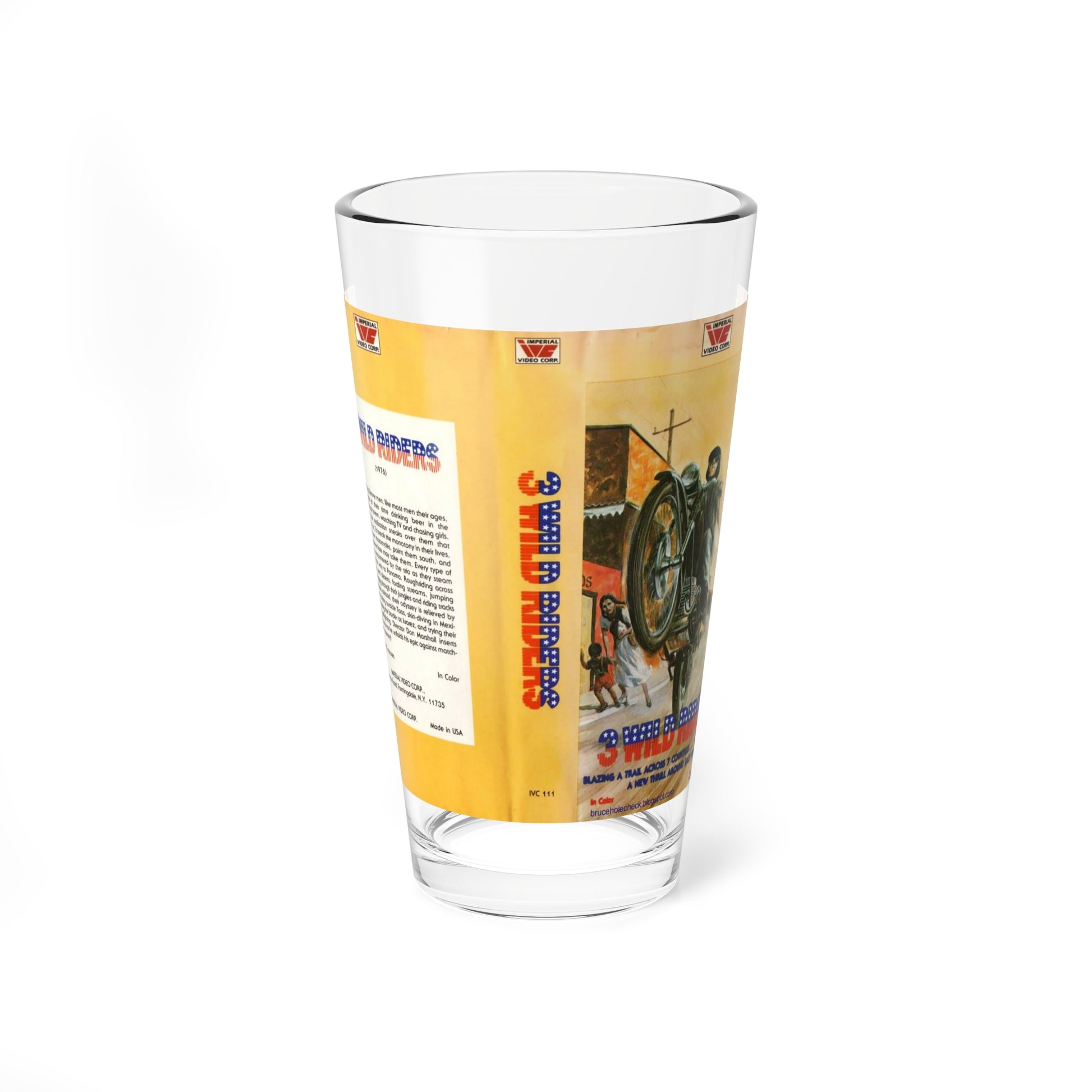 3 WILD RIDERS (VHS COVER) Pint Glass 16oz-16oz-Go Mug Yourself